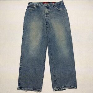 Vintage Quiksilver QuikJean Baggy Denim Jeans Y2K Skate Surf Blue Wash 36x32
